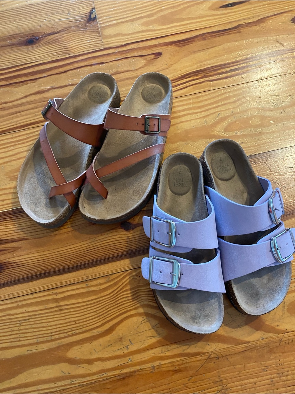 Time and Tru Kids Brown and Lavender Dual-Style Sandals